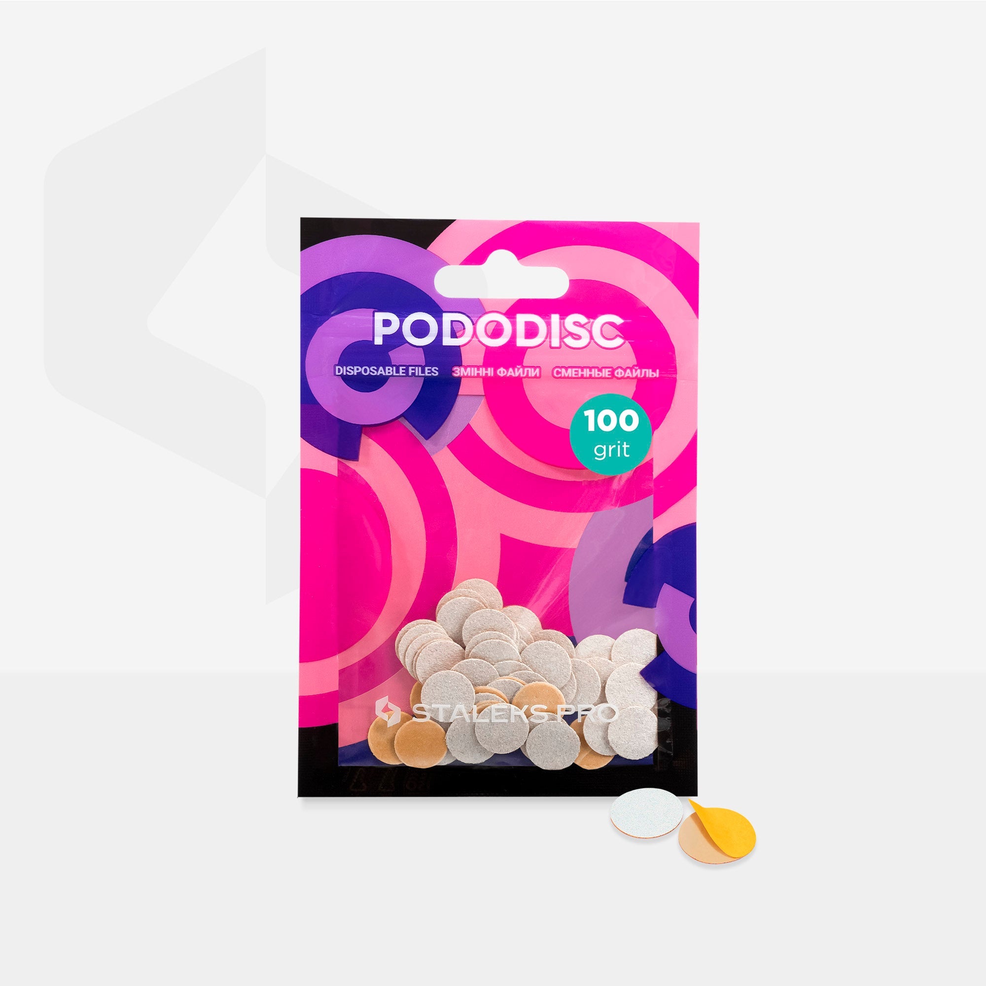 Staleks Expert 10 Pododisc XS Pēdiķīras diska līmes faili, 100 grits, 10 mm (50 gab.)