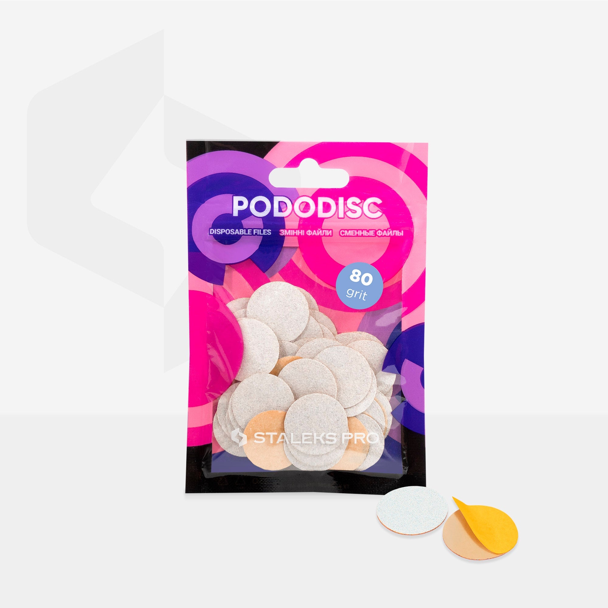 Staleks Expert 20 Pododisc M, Pedikīras diska līmes vīles, 80 griti, 50 gab.