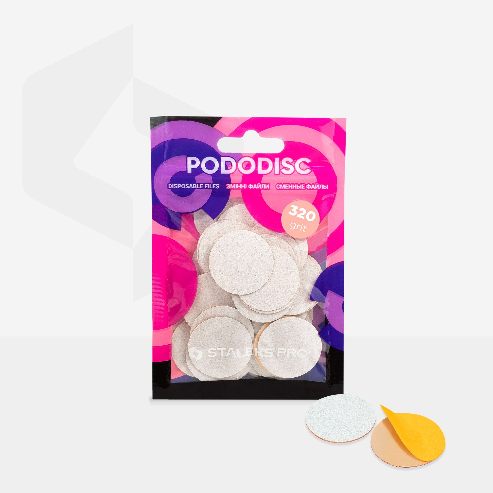 Staleks Expert 25 Pododisc L Adhezīvās pedikīra diska viļņi, 320, 25 mm (50 gab.)