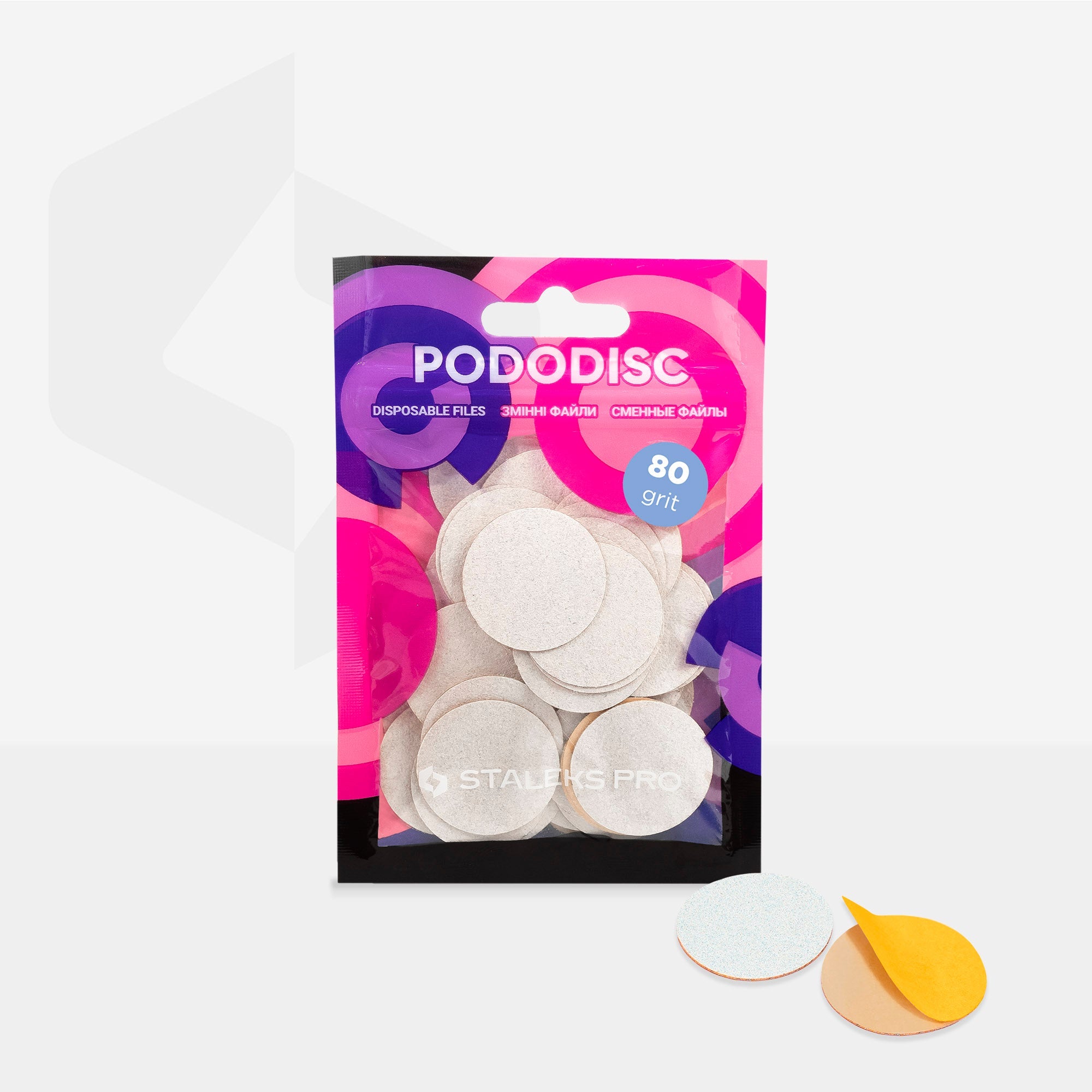 Staleks Expert 25 Pododisc L Adhezīvie pedikīras diska uzgaļi, 80 graudu, 25 mm (50 gab.)
