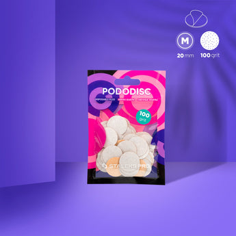Staleks Maināmi baltie faili pedikīra diskam PODODISC M EXPERT, 100 griti (50 gab.)