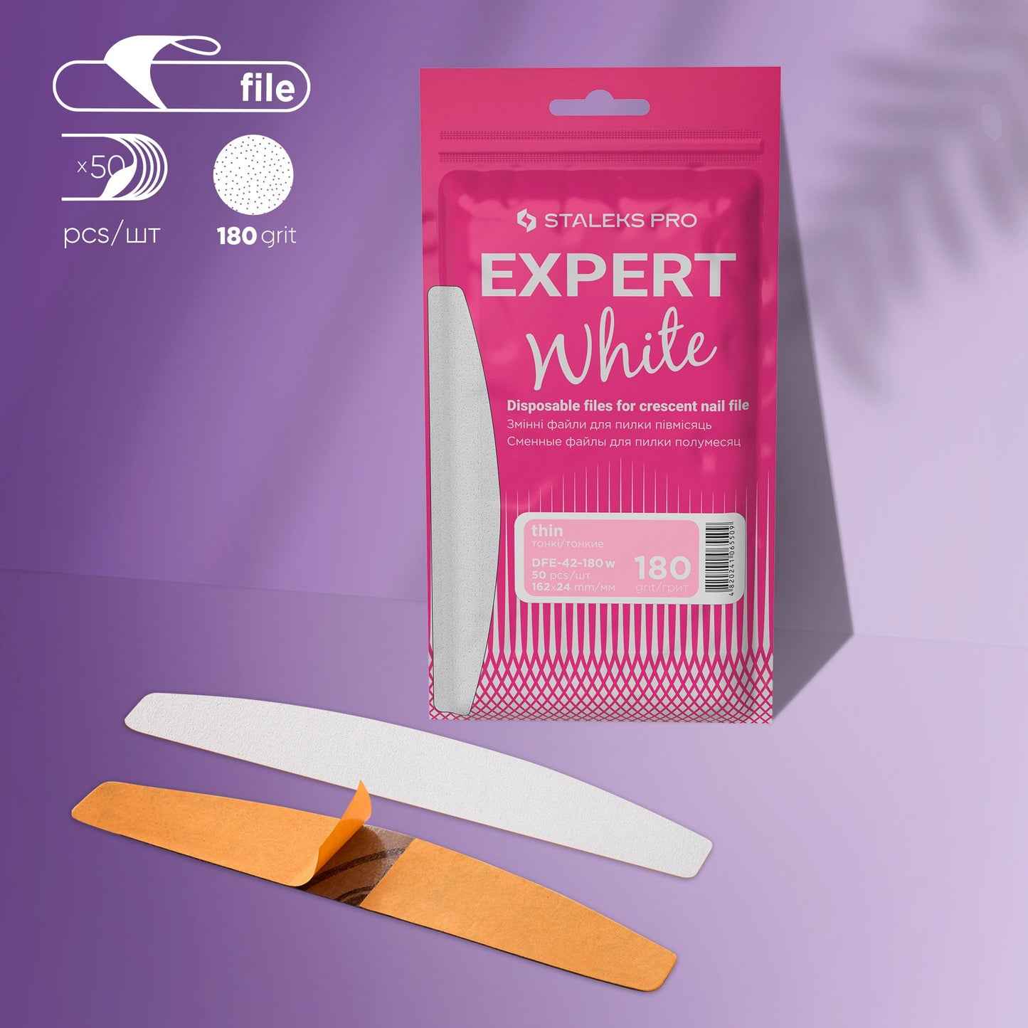 Desechables adhesivos para la lima de media luna EXPERT 42 grano 180  (50 uds.)