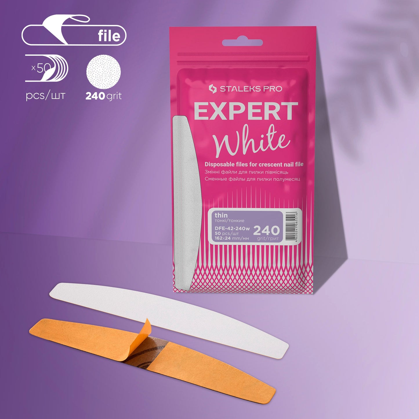 Desechables adhesivos para la lima de media luna EXPERT 42 grano 240  (50 uds.)