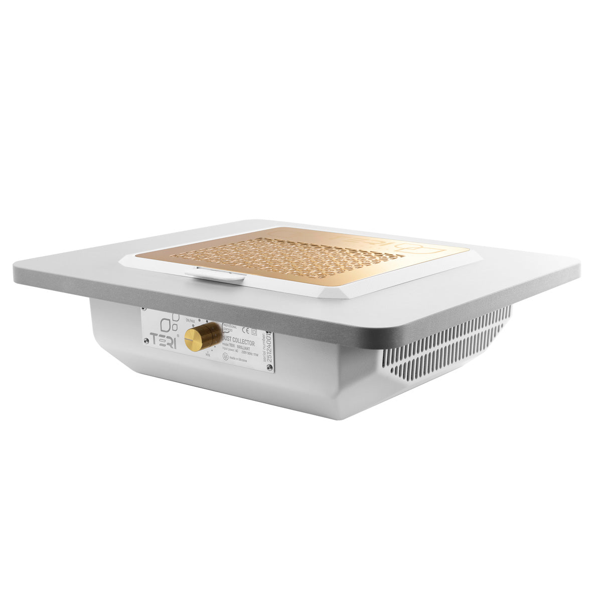 Teri Brilliant white (golden mesh)-built-in nail dust collector