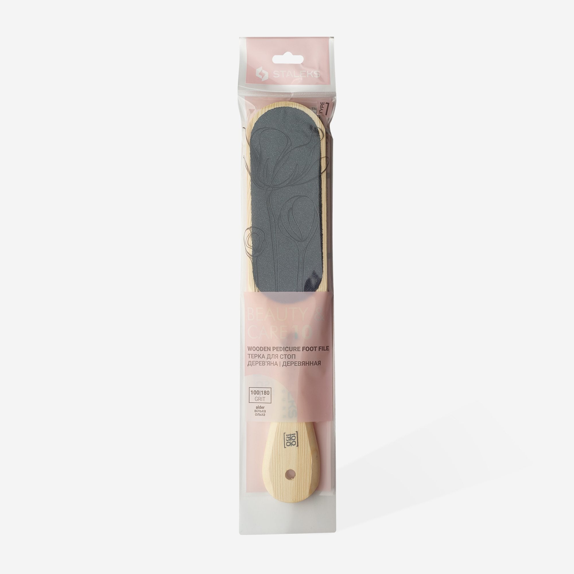STALEKS BEAUTY u0026 CARE 10 TYPE 1 Double-sided wooden foot file, 100/180 grit